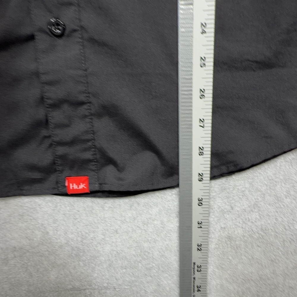 Huk Shirt Mens Medium Black Long Sleeve Vented Performance Fishing Top Flip Cuff - Picture 9 of 15
